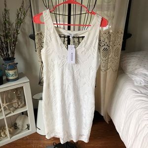 Guess white fitted lace dress